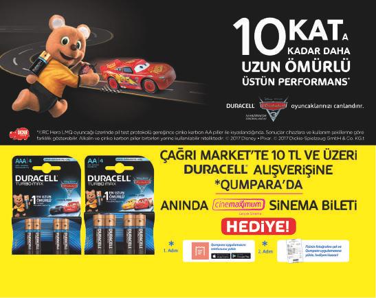 KDV dahil tek seferde 10 TL ve üzeri Duracell