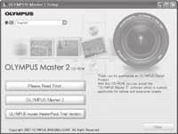 Windows 1 CD-ROM'u, CD-ROM sürücüsüne yerleştiriniz. OLYMPUS Master kurulum ekranı görüntülenir. Ekran görüntülenmezse, «Bilgisayarım» simgesine çift tıkladıktan sonra, CD-ROM simgesini tıklatınız.