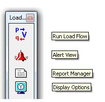 Yük akış (load flow) araç çubuğunun kullanılan kısmı şekil 4.9 da görülmektedir. Yük akışını çalıştır (run load flow) butonuna basarak yük akış analizi çalıştırılır [20]. Şekil 4.