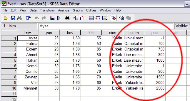 Data Menüsü 3 (Sort Cases) Orijinal