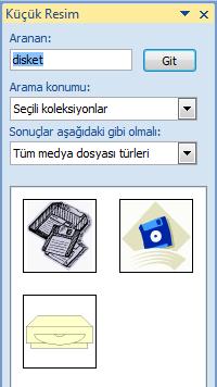 Çizimler bölümünden Küçük Resim düğmesi tıklanır.