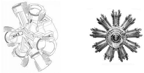 c) Boksör Tipi Motorlar: Silindirleri yatay bir düzlem üzerinde karşılıklı iki sıra halinde bulunan motorlara,