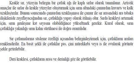 özellikleri de sadece kabul edilebilir derecede olumsuz etkileyen miktar olarak ifade edebiliriz.