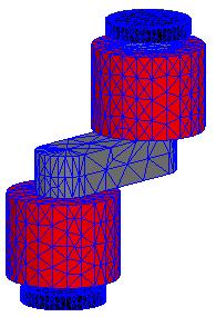 64 Şekil 5.4. Benzetim programı tarafından bobin, nüve ve mıknatıslar için oluşturulan ağlar (mesh) Benzetim programı vasıtasıyla yapılan çözümün daha doğru ve hassas olması için, mesh yapıları çok