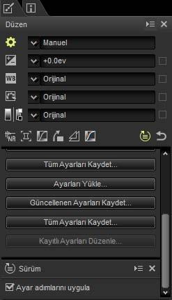 Capture NX/Capture NX 2 de Yapılan Değişiklikleri Gizleme Capture NX-D, Capture NX ve Capture NX 2 ile birleşim içinde kullanılabilir.