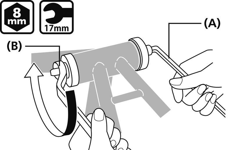 Orijinal Shimano aletini orta göbeğe yerleştirin. (A) TL-BB12 3.