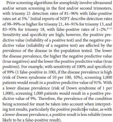 Duyarlılık %100 Özgüllük %99 ( 100 de 1 yanlış pozitif) Prevelans Down sendromu %10 ise 1000 olguda;