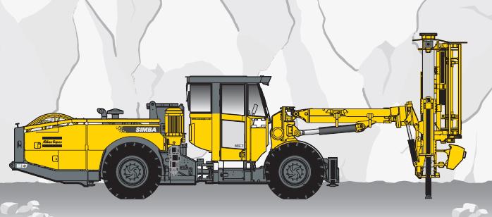 xxxvi Şekil 43: Atlas Copco Simba ME7C Simba delme işlemi sırasında 76, 89, 102 ve 152mm lik bitler kullanır.