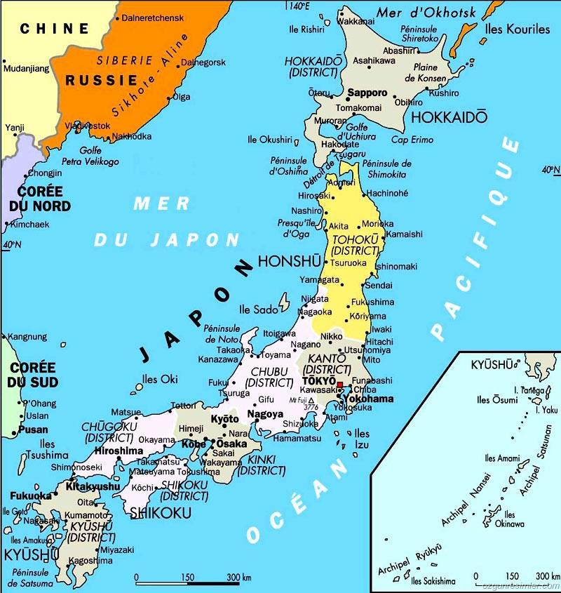 Japonya coğrafî yapısı bakımından 6.852 adadan oluşan bir takımadadır.