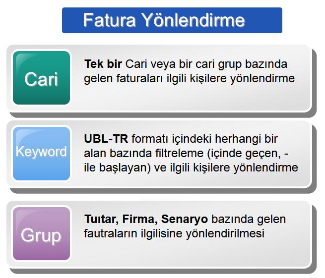 Arşivlenen faturaların sorgulanıp, görüntülenebilmesi Detaylı Hata loglama ve log listeleme Hata uyarı mekanizmaları (kullanıcıya ve teknik ekibe) Gelen faturaların kullanıcının belirleyeceği içeriğe