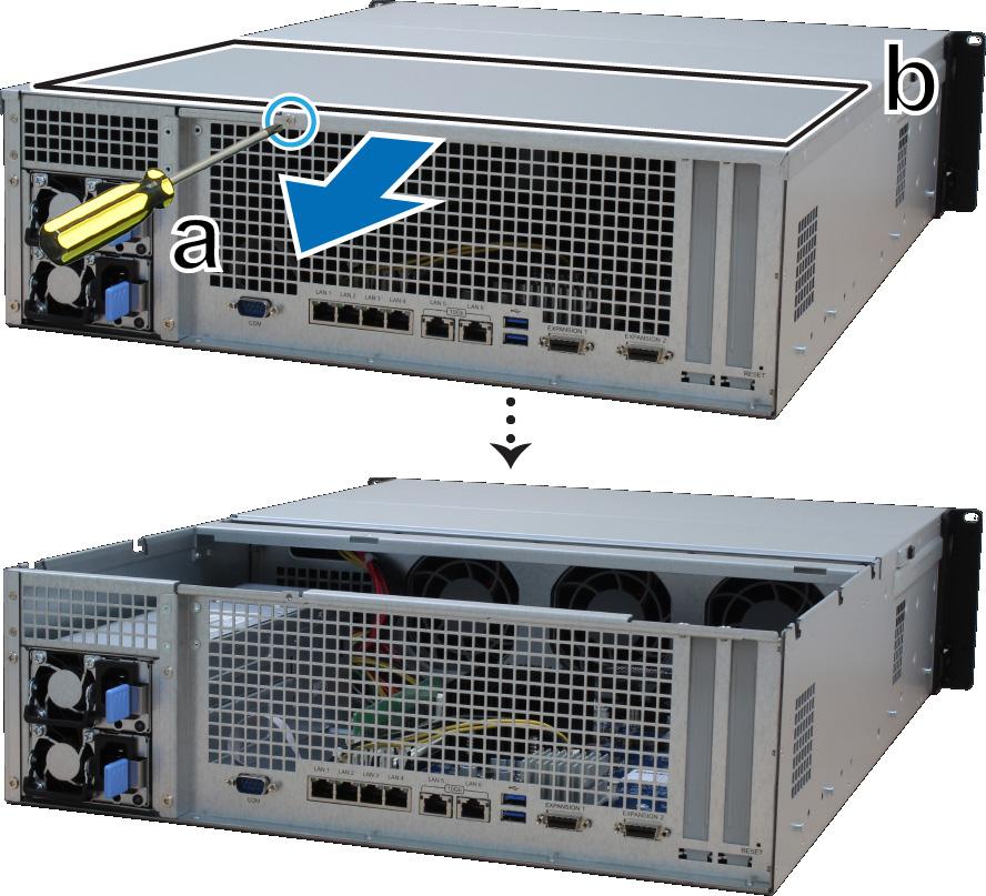 RackStation üzerine bir RAM Modülü Ekleyin İsteğe bağlı Synology RAM modülü RackStation bellek genişletmesi için tasarlanmıştır.