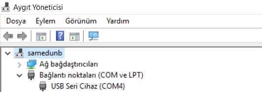 Bu kurulum işlemi bittikten sonra cihazın bağlantı ayarlarını kontrol etmemiz gerekmektedir. İlk olarak bilgisayarımızdaki Aygıt Yöneticisinden bağlantı tipini kontrol etmeliyiz.