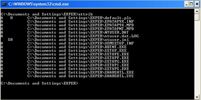 MS-DOS KOMUTLARI ATTRIB komutu bir dosyanın niteliğini (özelliğini) görmek ve değiştirmek için kullanılır.