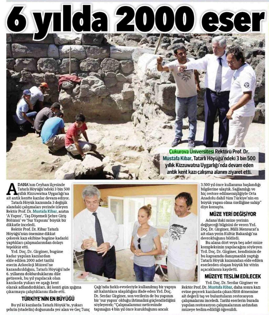 6 YILDA 2000 ESER Yayın Adı : Hürriyet Çukurova-Gap