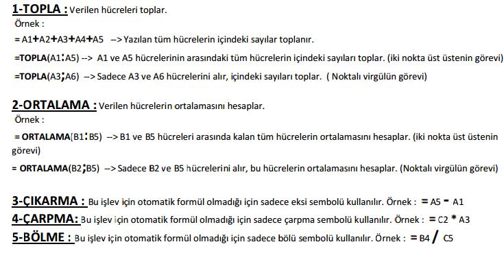 MANTIKSAL İŞLEMLER EĞER FONKSİYONU Hücreler arasında mantıksal işlemler (büyüktür, küçüktür, eşittir, değildir ) yaptırmak için kullanılır.