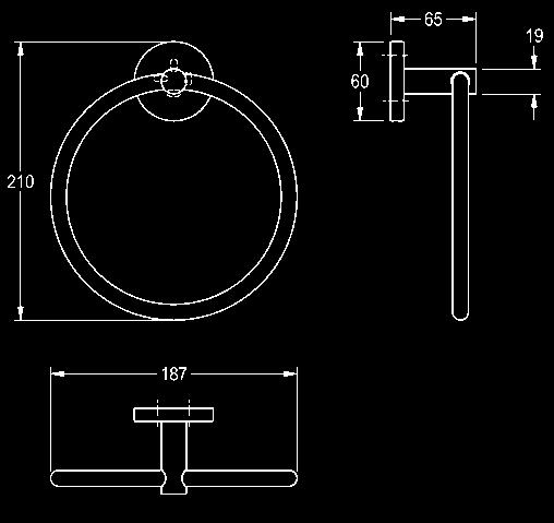 için alttan delinmiş yuvarlak bağlantı noktaları SS vida ve tespit pimlerini içerir 262x85x54 mm Halka Havluluk