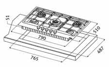 elektronik ateşleme Minimum 60 cm FHNE 805 4G TC XS C 106.0049.