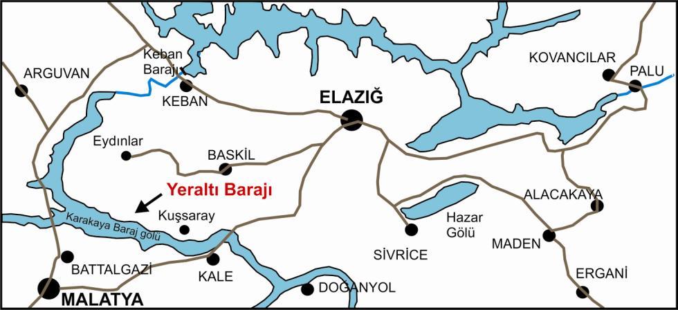 7.1.9. Baskil Yeraltı Barajı (Elazığ) Projenin Amacı Gemici ve Deliktaş köyleri Elazığ a bağlı Baskil ilçesinin güneyinde ve Karakaya Baraj Gölü sahilindedir.