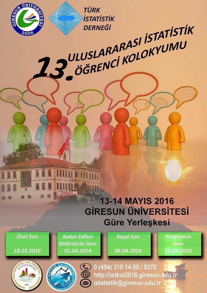 KOLOKYUM Prof. Dr. Adnan MAZMANOĞLU / Öğr. Gör. Solmaz EINI 13-14 Mayıs 2016 tarihinde Giresun Üniversitesi nde 13.