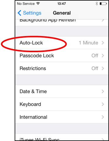 Aşağı kaydırın ve Auto-Lock (Otomatik