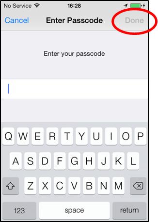 Enter Passcode (Parolayı Girin) ekranı görüntülendiği zaman, lütfen