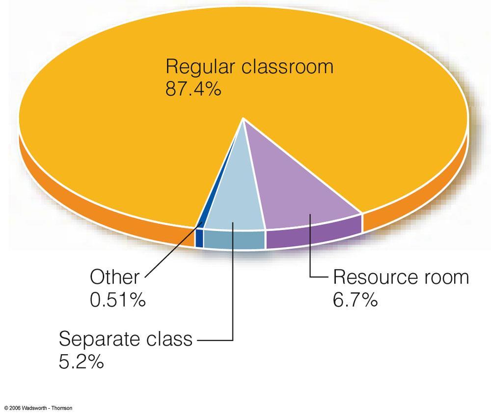 Normal sınıf % 87,4 Diğer % 0,51 Kaynaştırma% 6,7 Özel