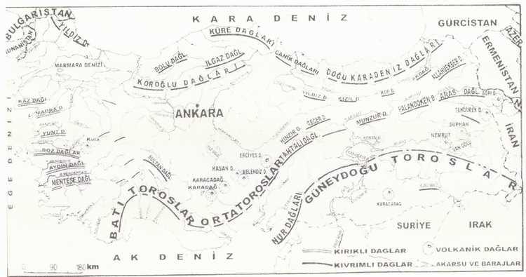 16 Türkiye de iki önemli dağ kuşağı yer almaktadır. Bunlar; Kuzey Anadolu ve Toros Dağlarıdır.