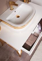 Vivaldi 100 cm banyo dolabı Altın renk ayaklı ve kemerli,