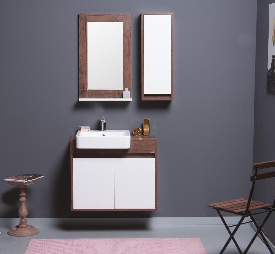 Fiesta 73 cm banyo dolabı Gövde antik dark MDF melamin kaplama,