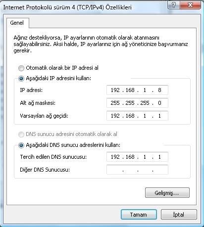 ) yazmak için # tuşu kullanılır. Numaralar girildikden sonra C tuşu ile onaylanmalıdır. 5 Tuşuna basarak 5- CİHAZ IP menüsüne gelinir.