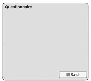 Selection aracını kullanarak Send us a message metnine çift tıklayın. Metni Questionnaire olarak değiştirin. Stage deki Label, TextInput ve TextArea bileşenlerini silin.