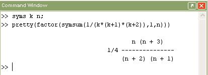 Öreği T = + + + + toplamıı bulalım: (k+) - k =k +k +k+- k =k +k+ k= içi - =. +.+ dır.öreği so bulduğumuz formülü Matlab programıı kullaarak bulalım, bakalım doğru hesaplayabilmiş miyiz.