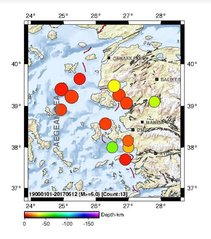 Bu tektonik özellikler nedeniyle gerek tarihsel gerek aletsel dönemde bölgede şiddetli depremler olmuştur.