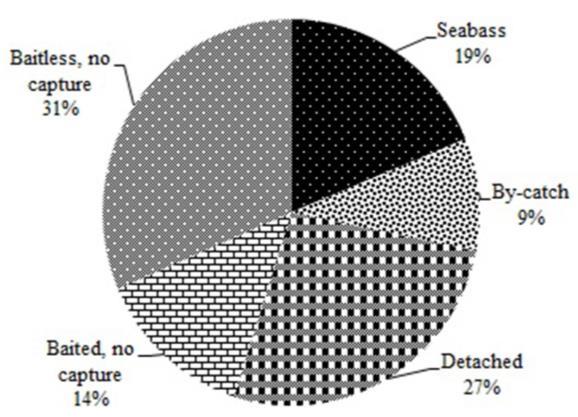 5 gr, n=40), European conger (Conger conger) (9280 gr, n=19) and common smooth hound (Mustelus mustelus) (770 gr, n=1) were captured.