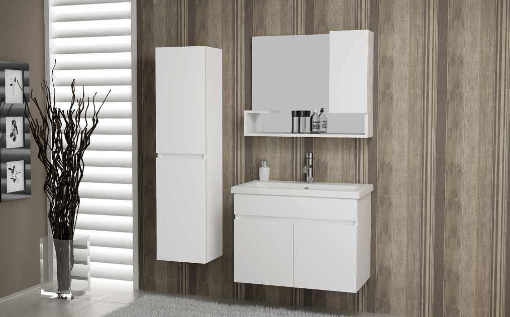 Banyo Dolapları TRIO 80 58 Sekura;Banyolarınızda yeni tarzın ismi Modern ve estetik çizgilere sahip sekure serisi ile