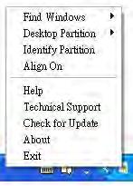 3. Görüntü Optimizasyonu Görev tepsisinde beş giriş vardır: Help (Yardım) - User Manual (Kullanıcı Elkitabı) dosyasına erişim: Varsayılan tarayıcı penceresini kullanarak User Manual (Kullanıcı
