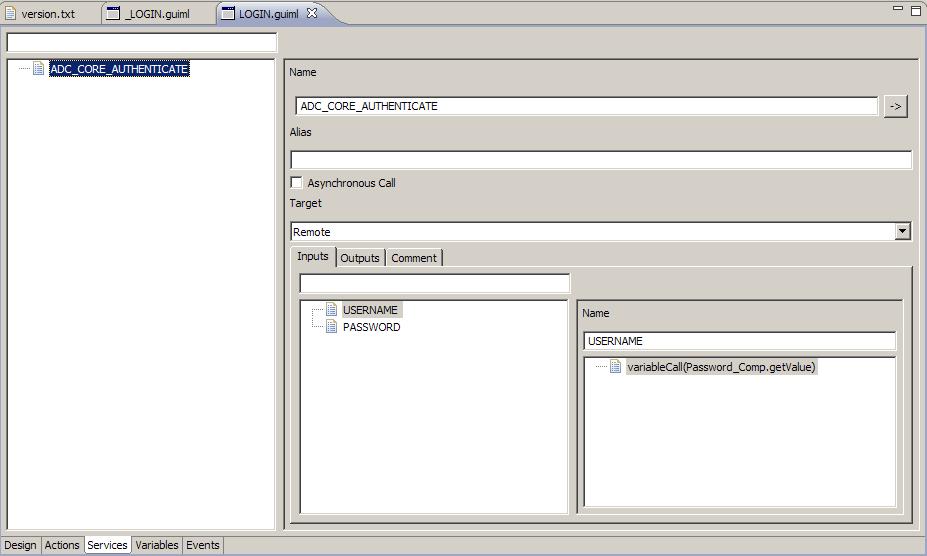 Çizelge 6.1 Seçilen servislerin değişim noktalarına karşılık gelen parametreler SAYFA SERVİS ADI PARAMETRELER, DEĞİŞKENLER Kullanıcı Kayıt Sayfası ADC_CORE_CREATE_USER Variable.call( name ).