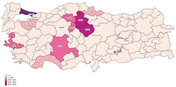 GÖÇ Şekil 23 : İllerden Ankara ya Göç (2010-2015) Kaynak: TÜİK 2015 verileri ile ajans uzmanları