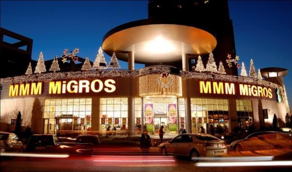 Migros Migros, En büyük ulusal süpermarket zinciri Mağaza Sayısı: 1.512 (417 5M, MMM & MM mağazalar ile 1.