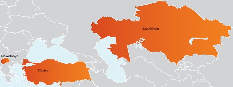 Yurtdışı Operasyonlar Kazakistan Konsolide satışların %1,8 i bu ülkeden gelmektedir.
