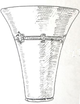 Kubad-Abad kazılarından çıkan kitabeli bir tabak 412 ve bardak parçaları 413, Mersin Yumuktepe Höyüğünden ele geçen ve XIII.