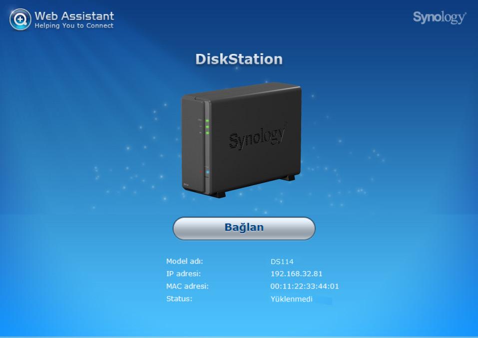 Bölüm DiskStation'a DSM yükleyin Bölüm 3: 3 Donanım hazır olduğunda, DiskStation'unuz çalışmaya başlamak için Synology DiskStation'lar için özel olarak geliştirilmiş bir işletim sistemi olan