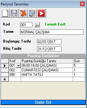 Başlangıç Tarihi: 02/01/2017 Bitiş Tarihi: 31/12/2017 olarak düzenleyip kaydet butonuna Peki neden?