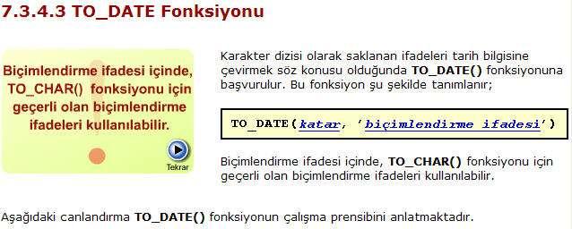 Aşağıdaki canlandırmada, TO_NUMBER() fonksiyonu bir karakter katarı girdisini sayısal veri türüne çeviriyor.