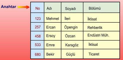 Söz konusu öğrencilere doğrudan erişilmesi en uygun yoldur. 1.1.3 İndeksli Dosyalar Sıralı dosyalarda tüm kayıtlar ardarda gelmesi gerekiyordu.