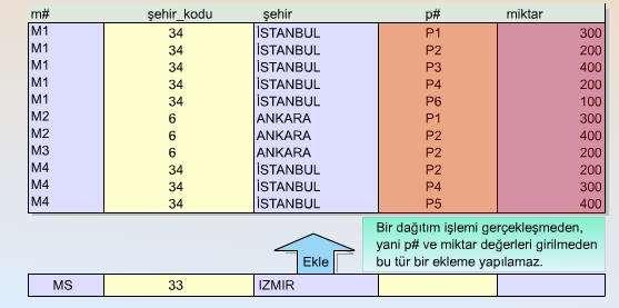 bilgilerinin girilebilmesi için; mutlaka bir dağıtım işleminin gerçekleştirilmesi gerekir.