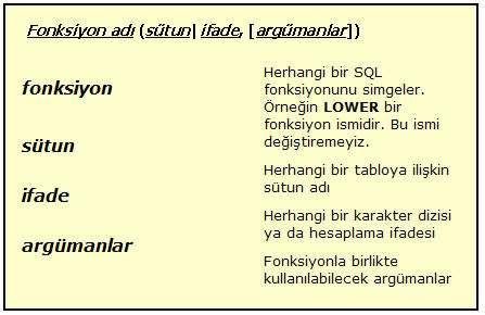 Karakter Fonksiyonları Karakter fonksiyonları; karakter verileri girdi olarak alan, karakter ya da