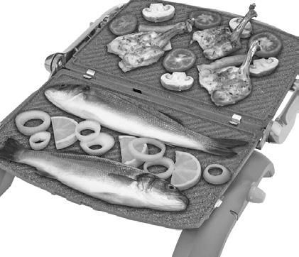 Set the variable temperature control to the appropriate position, and preheat the unit. You can place the foods in both surfaces, use both of them at the same time, and make your grills easily.