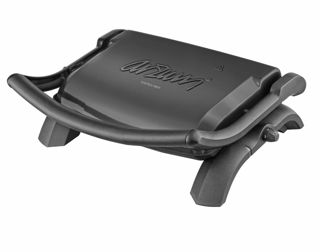 TOSTÇU RED AR 290 GRILL AND SANDWICH MAKER 3 1 10 4 1- Cool-touch handle 2 2- Heater upper body opening to 180º can be adjusted according to the thickness of food 6 9 3- Bottom body 9- Cooking plates