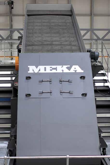 MAXIMUM UTILIZATION OF SCREEN MESH SURFACE AREA Special feeding chute design on MEKA MS and MGS Series vibrating screens provides